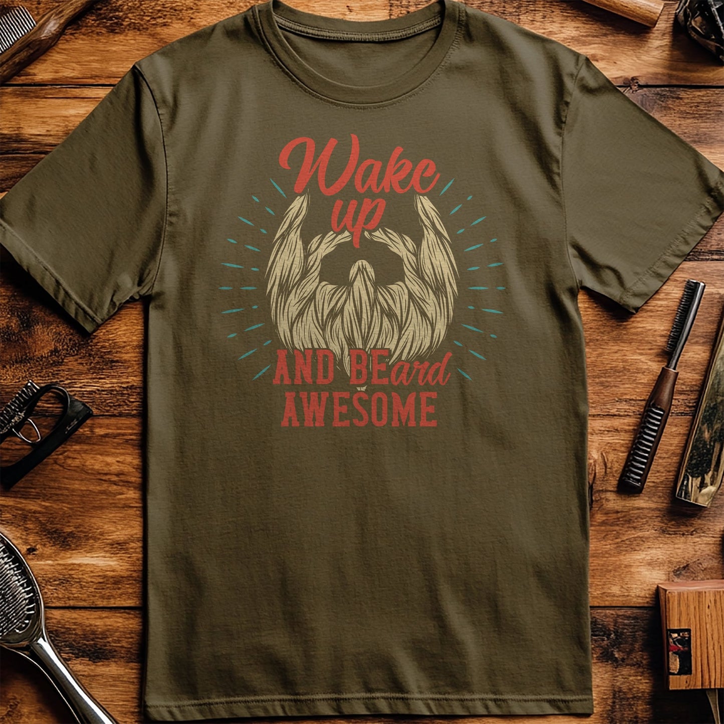 Wake Up Awesome Beard T-Shirt