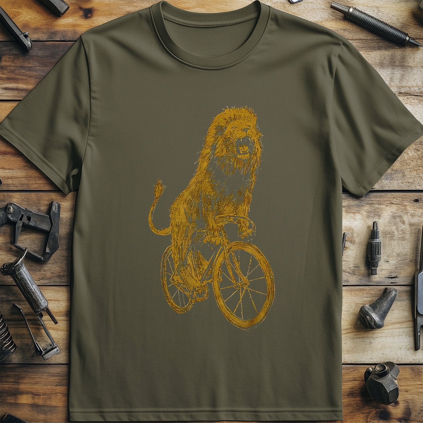 Lion on a Bicycle T-shirt