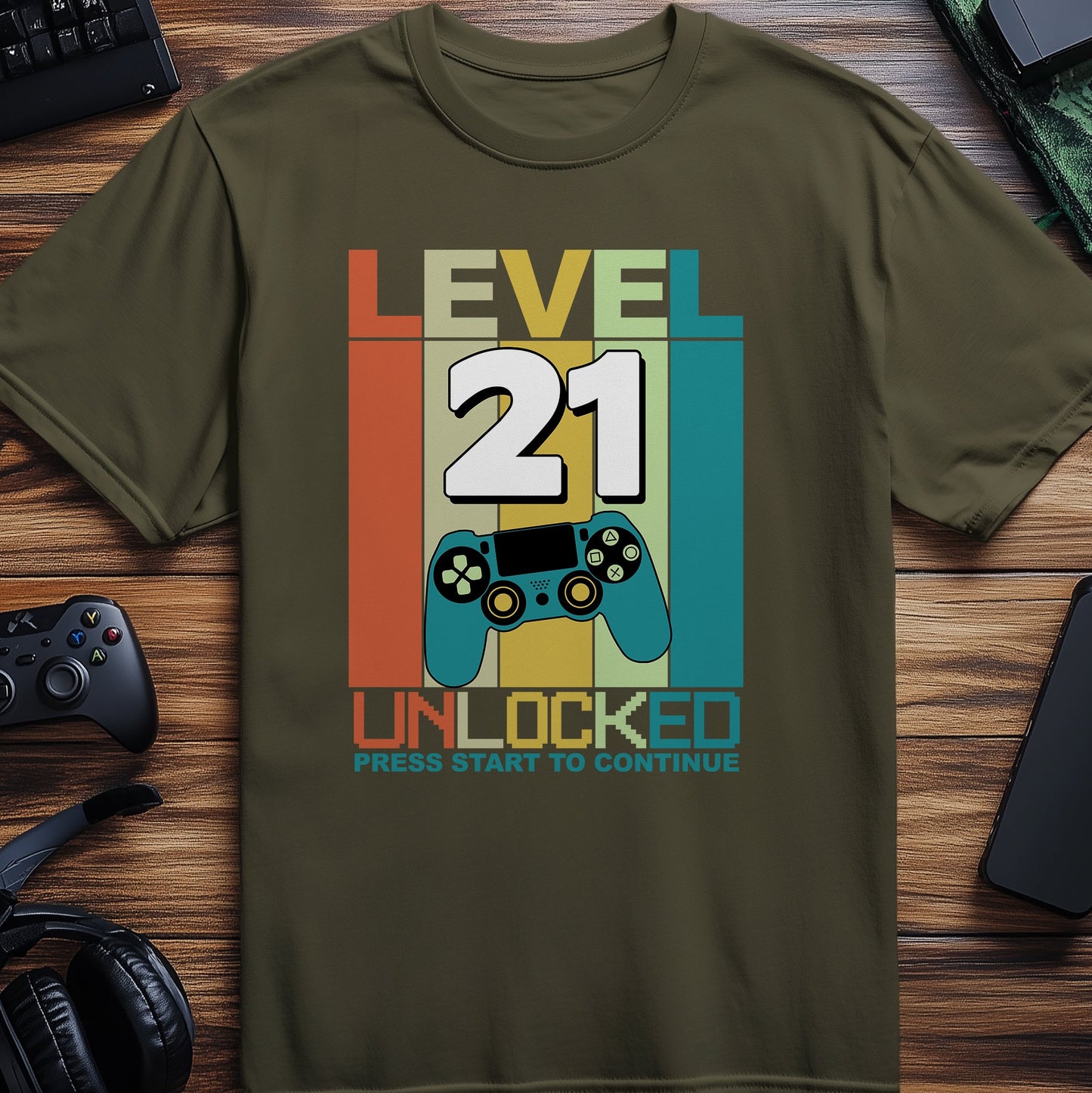 Level Unlocked 21 Gamer T-shirt