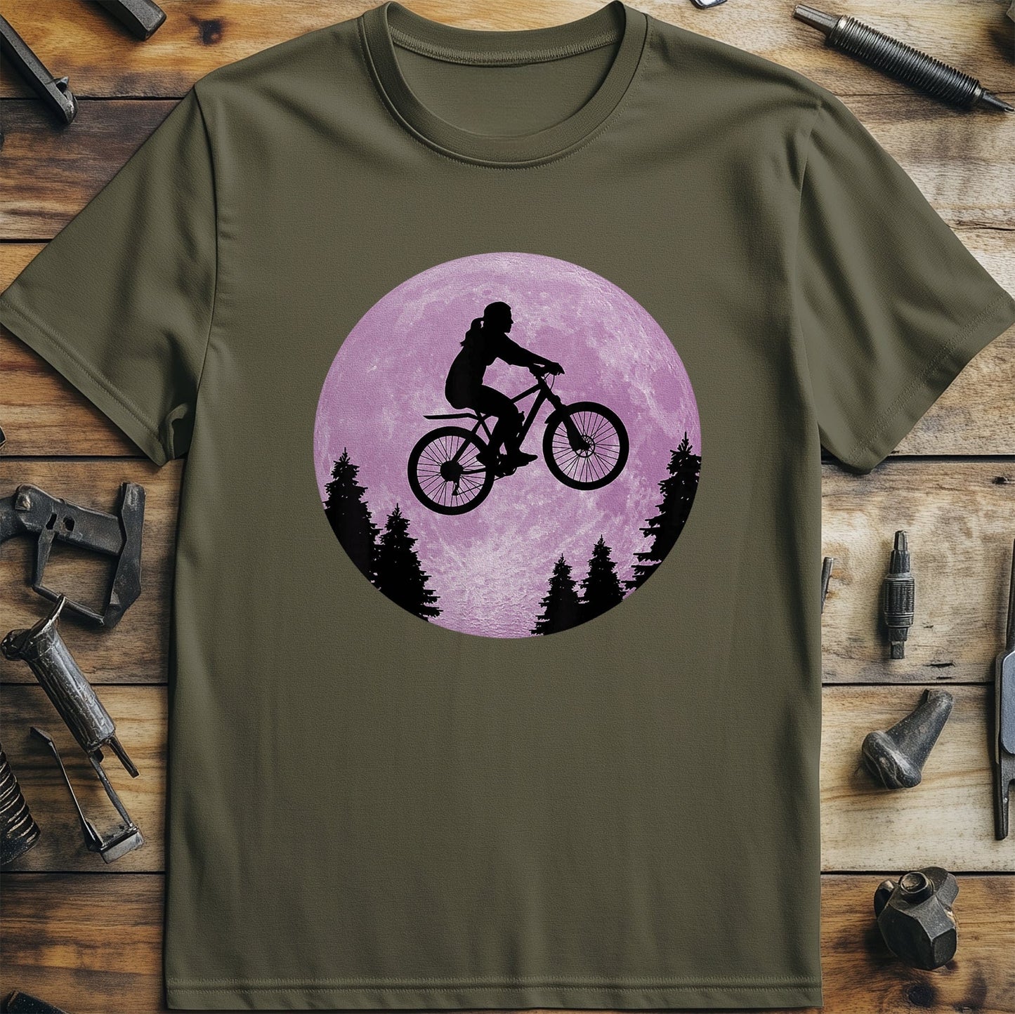 Cycling Over The Moon T-Shirt