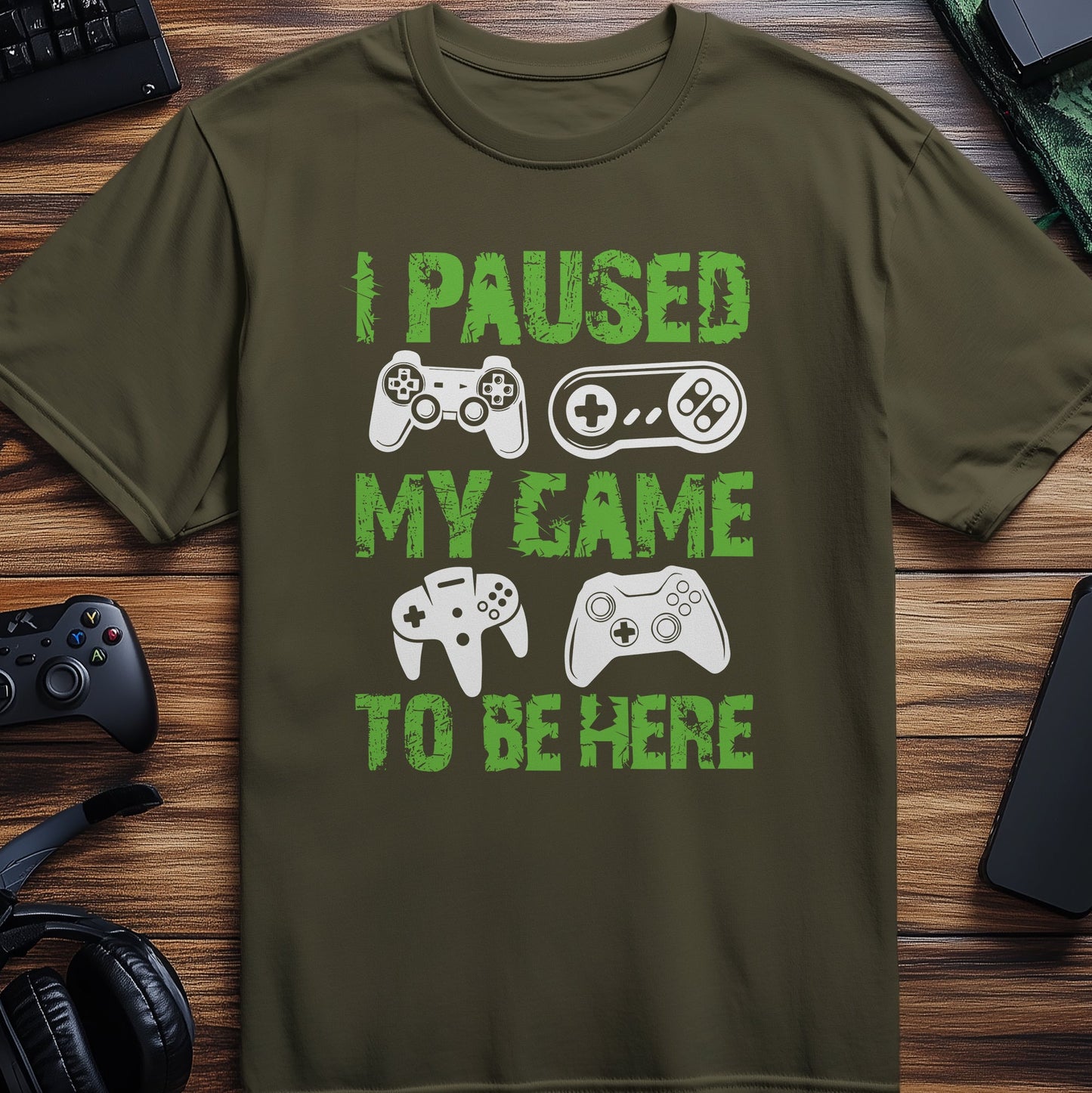 I Paused My Game Distressed T-Shirt