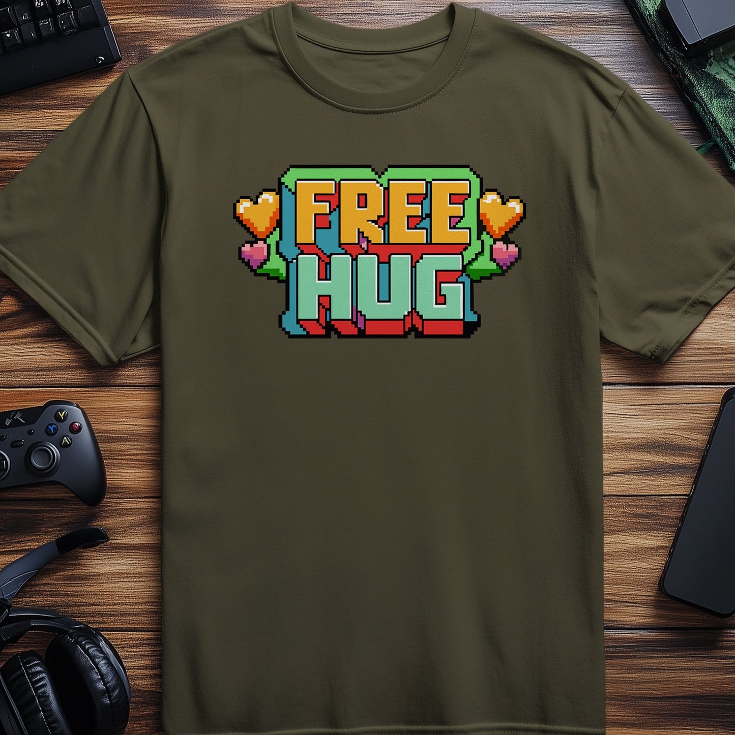 Pixel 91 Free Hugs t-shirt