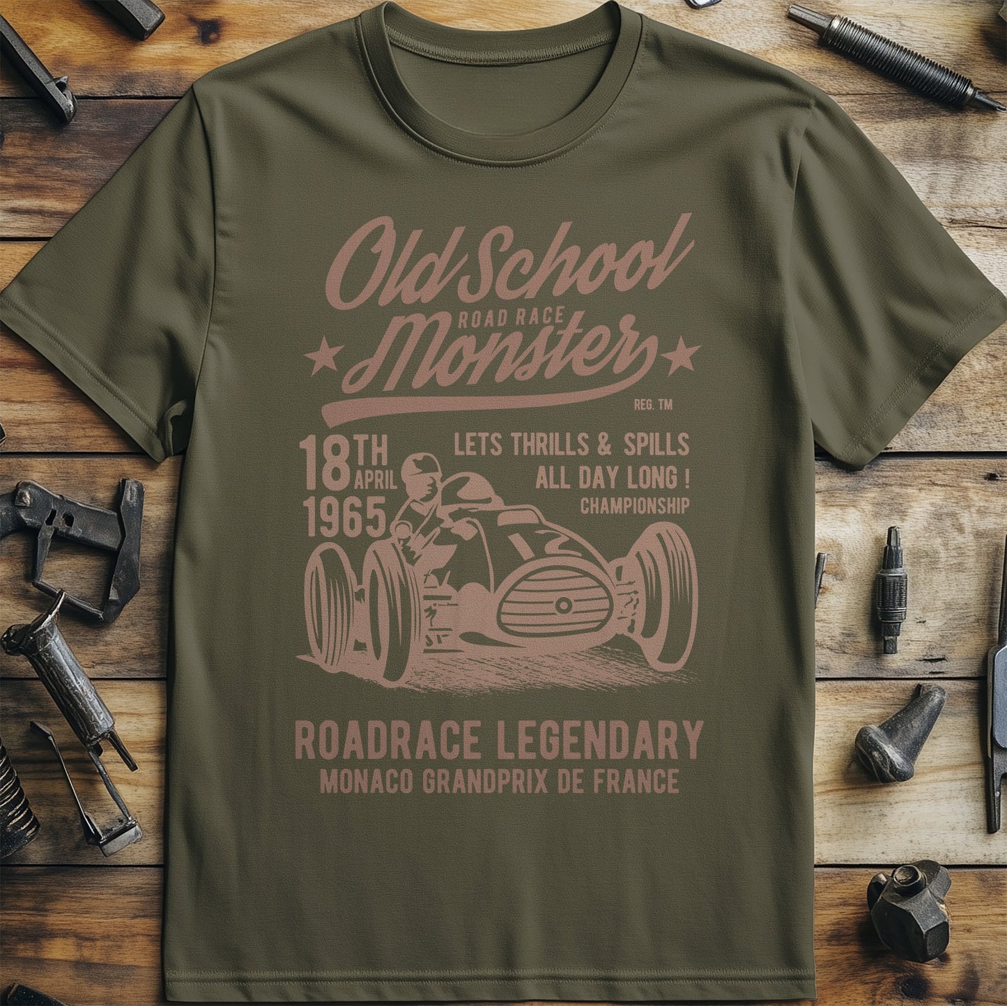 Old School Road Race Monster T-Shirt