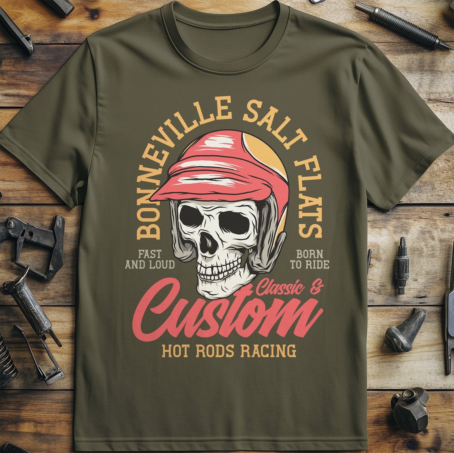 Hot Rod Racing Skull T-Shirt