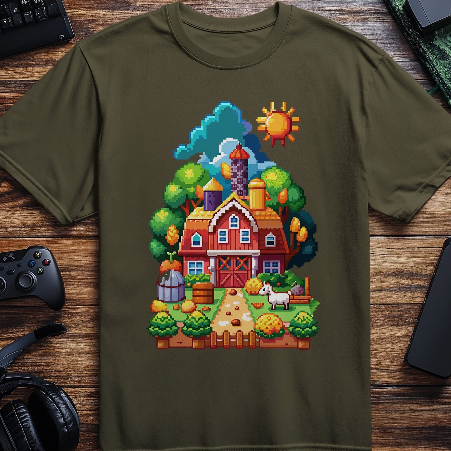 Pixel 32 T-Shirt - Funny Retro Farm