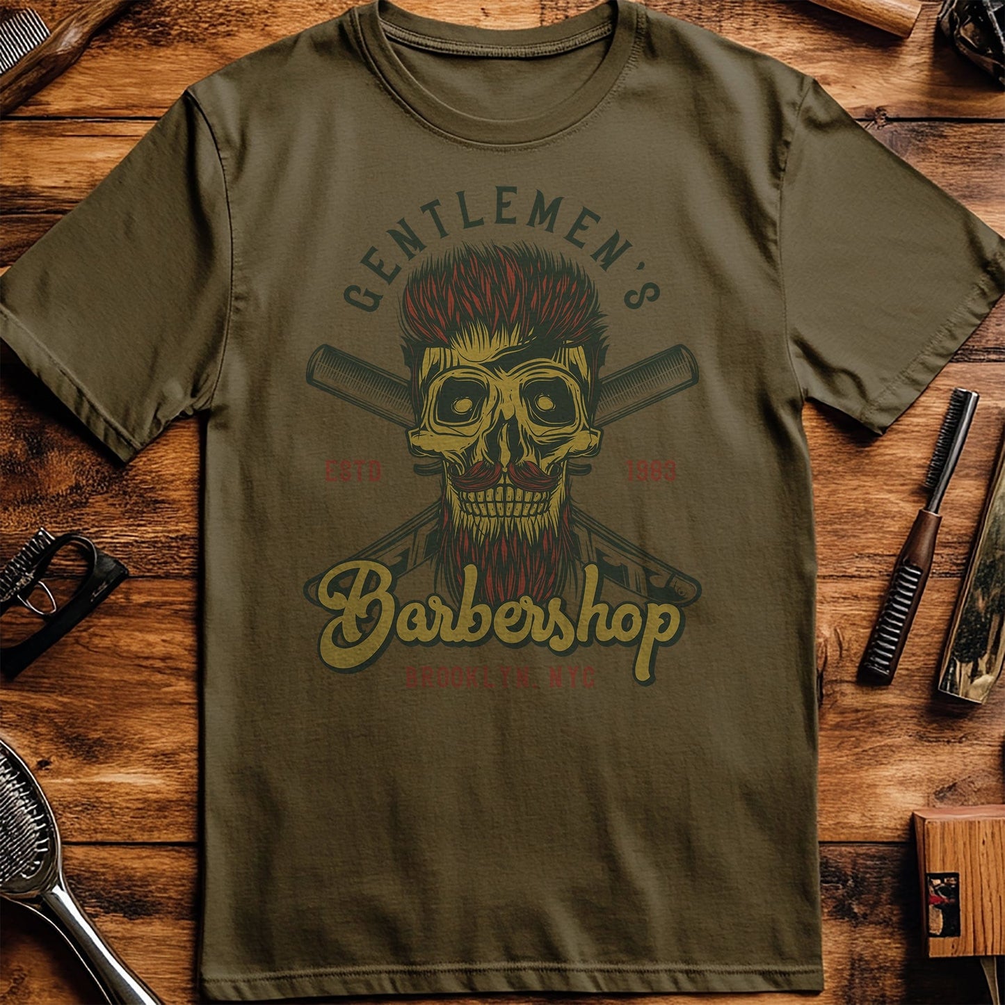 Barber Razor Skull T-Shirt