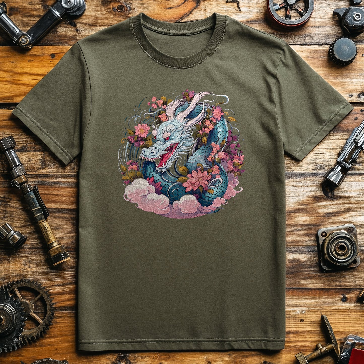 Japan Flower Dragon T-Shirt -