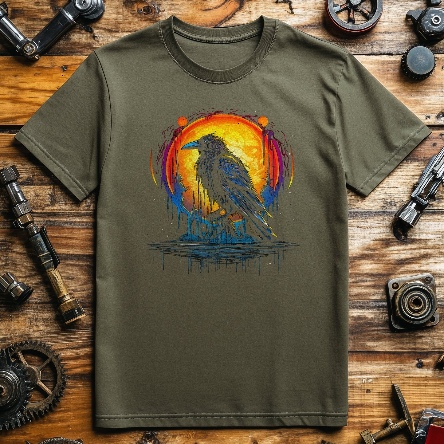 Sunset Drip Crow T-Shirt -