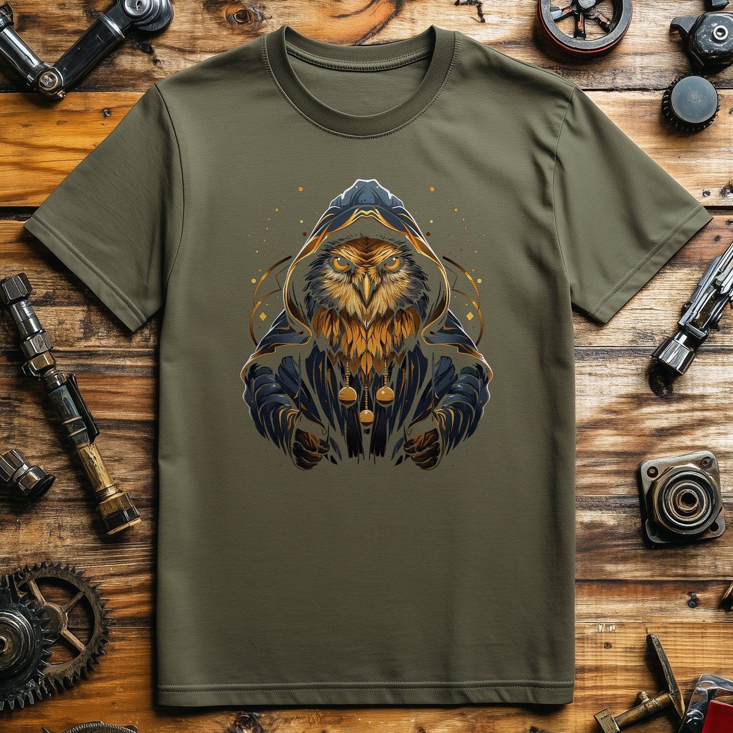 Hooded Wizard Owl T-Shirt - Bring