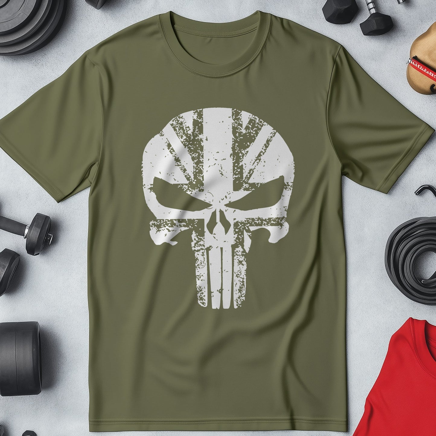 UK Skull Distressed T-Shirt -