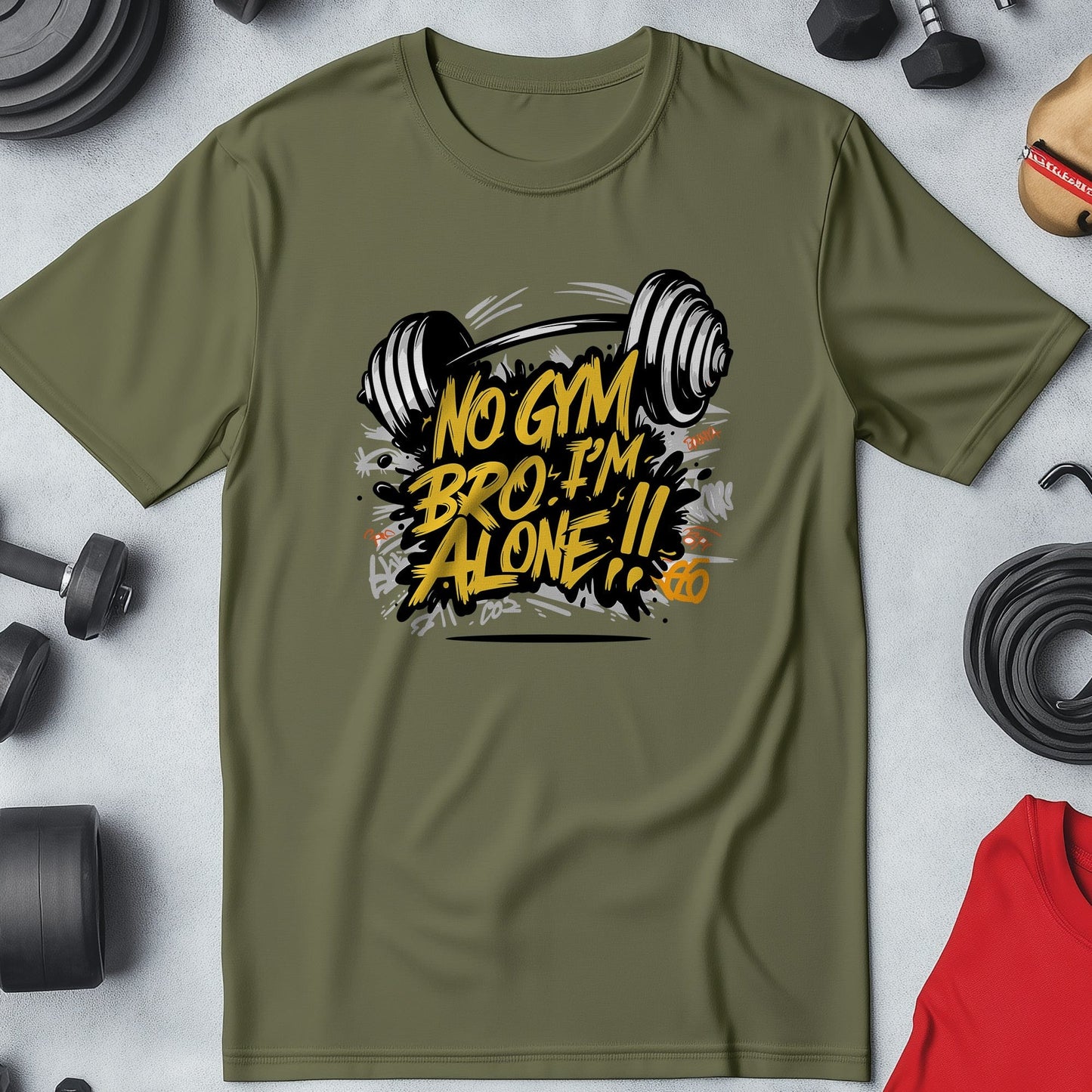 Gym 25 No Gym Bro, I'm Alone! T shirt