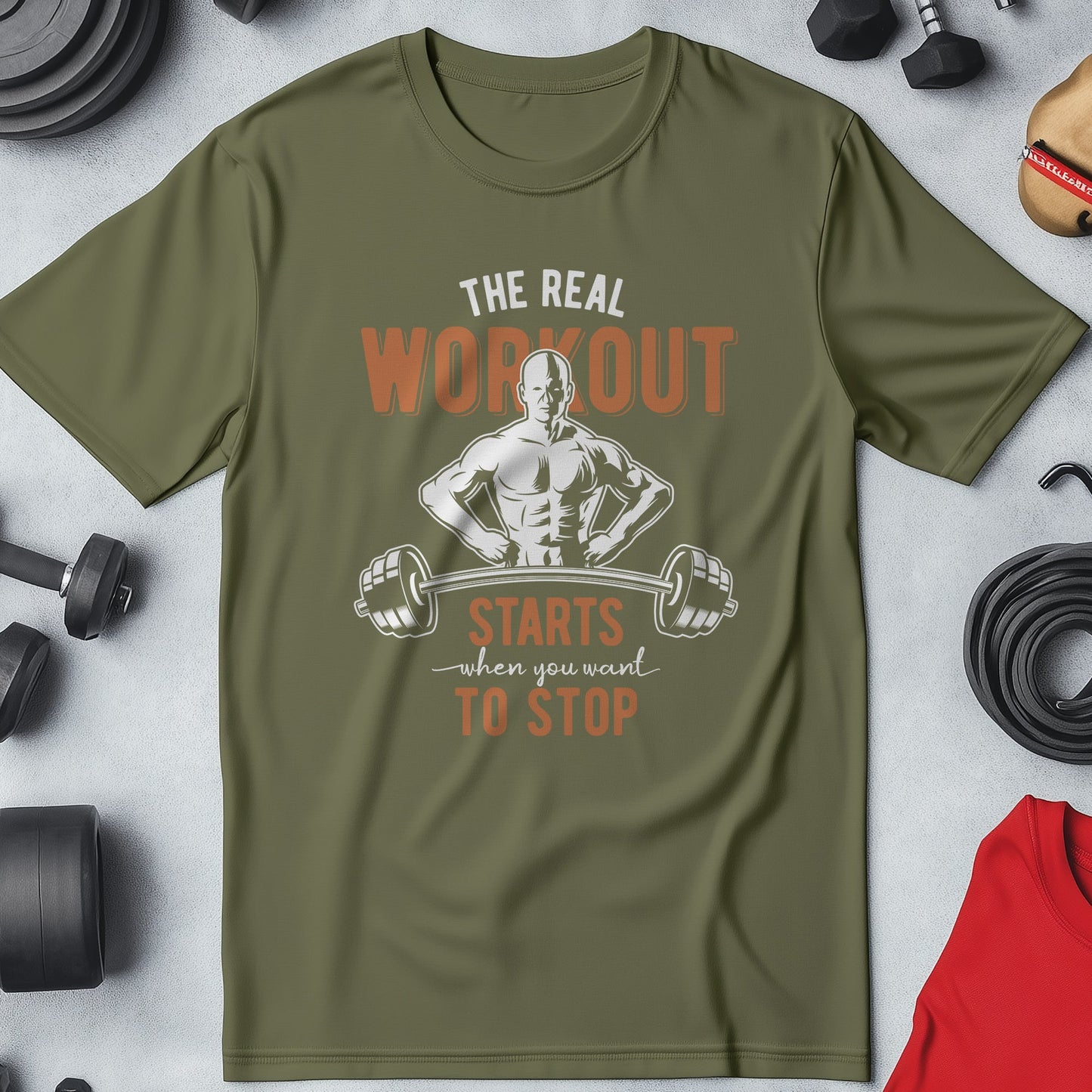 Real Workout Starts t-shirt -