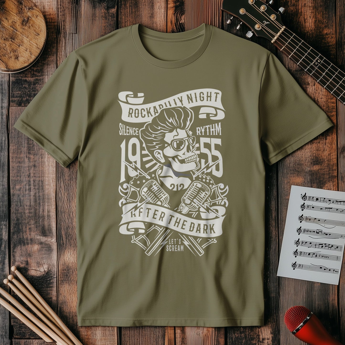 Rockabilly Night T-Shirt - Skulls,