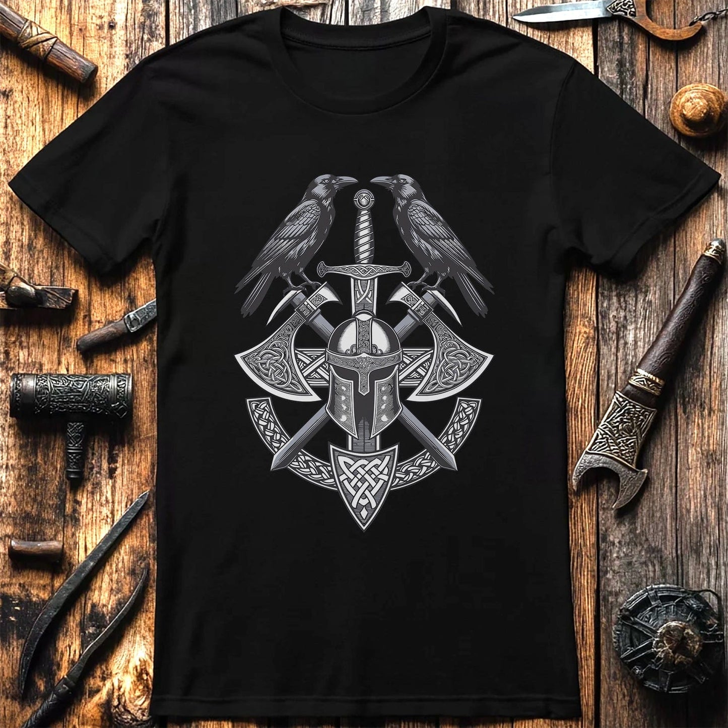 Vikings Nordic85 T-Shirt Ravens and sword