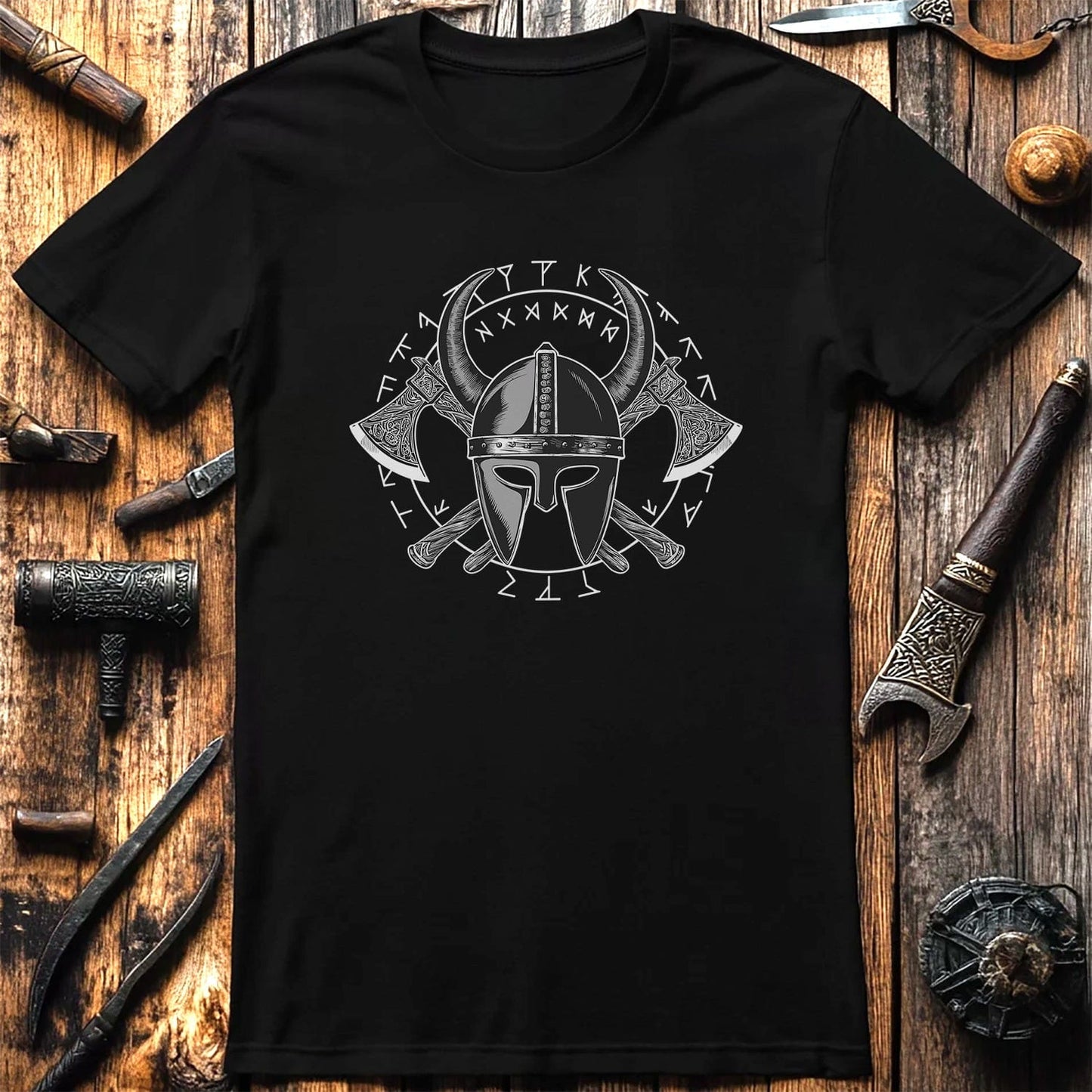 Vikings Nordic3 T-Shirt Helmet and axes