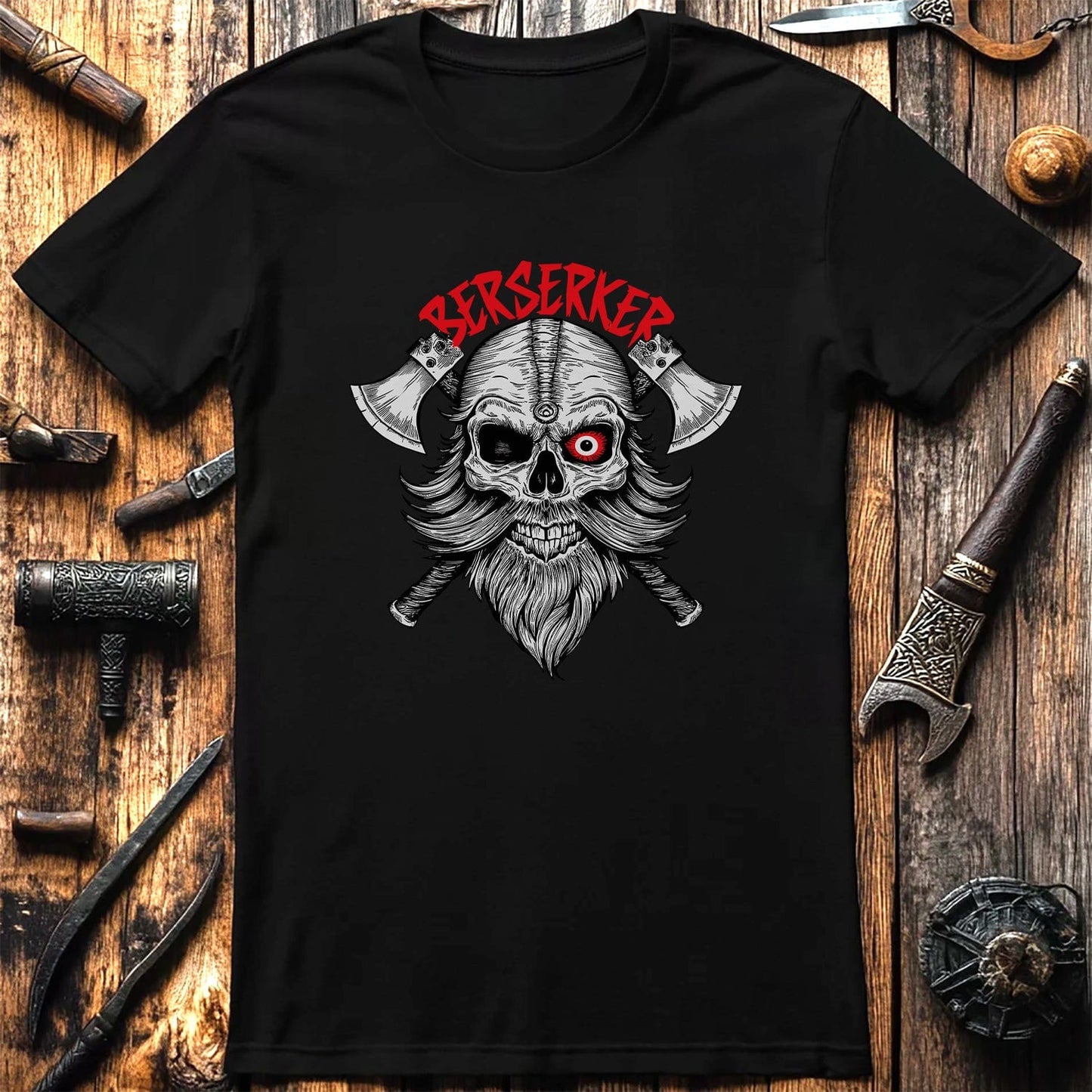 Vikings Nordic95 T-Shirt  Skull & Axes Design