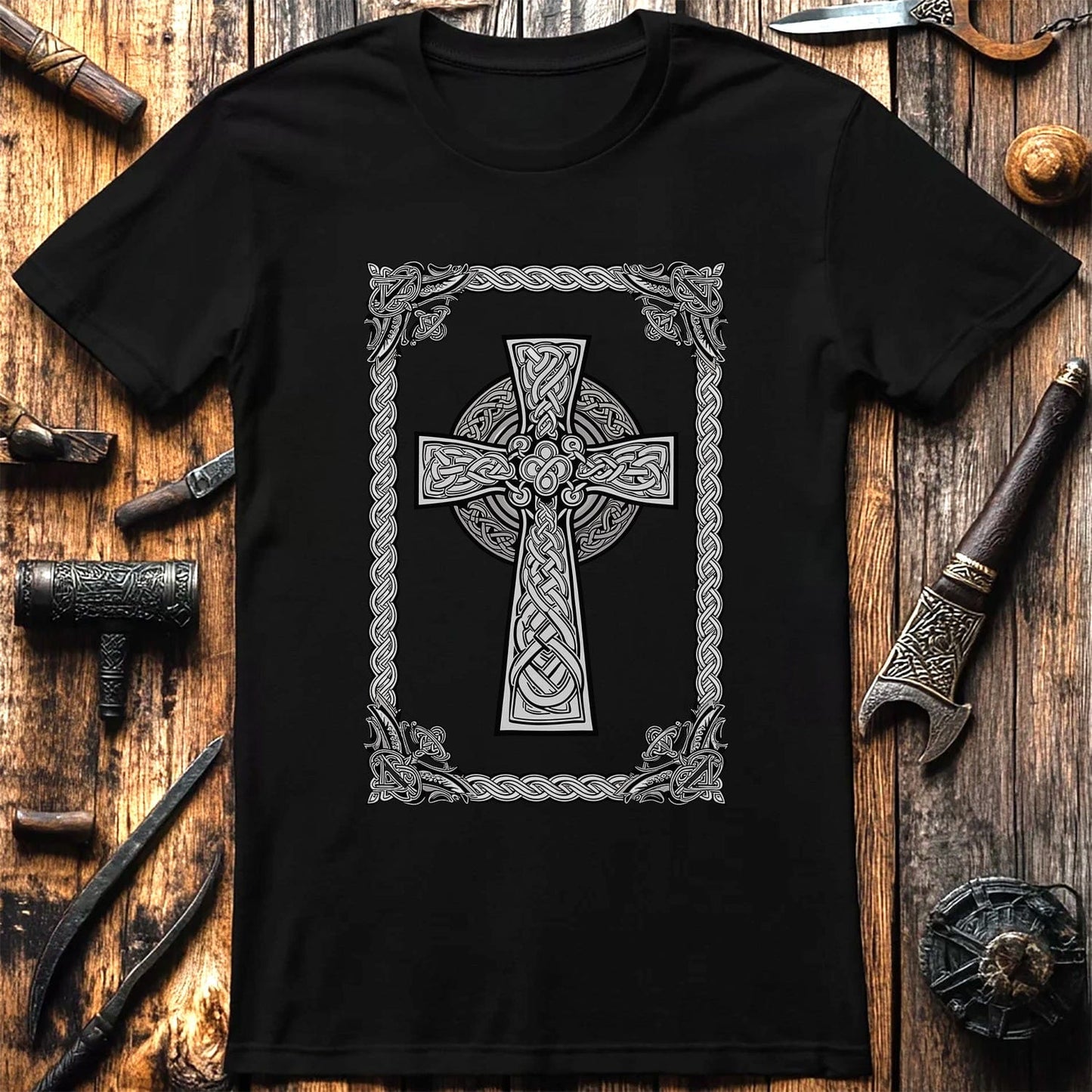 Vikings Nordic72 T-shirt Celtic cross design