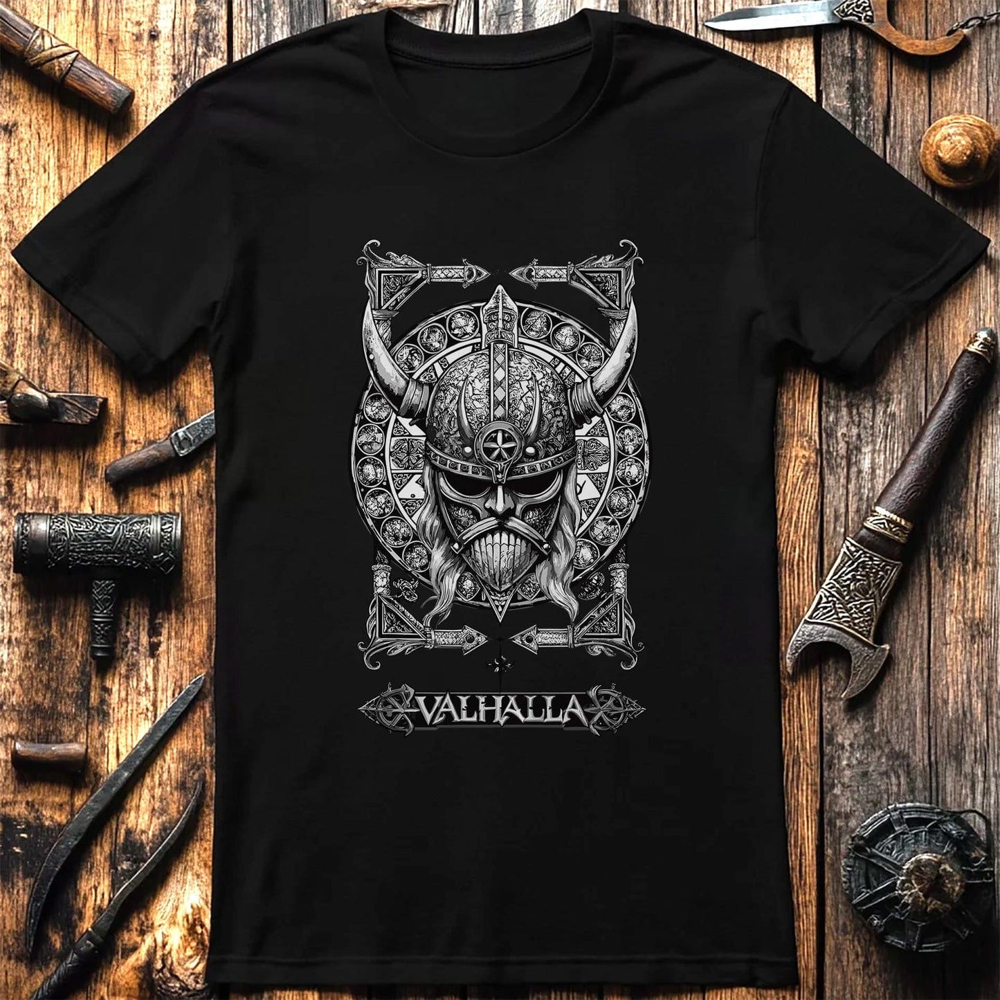 Vikings Nordic80 T-shirt Valhalla helmet design