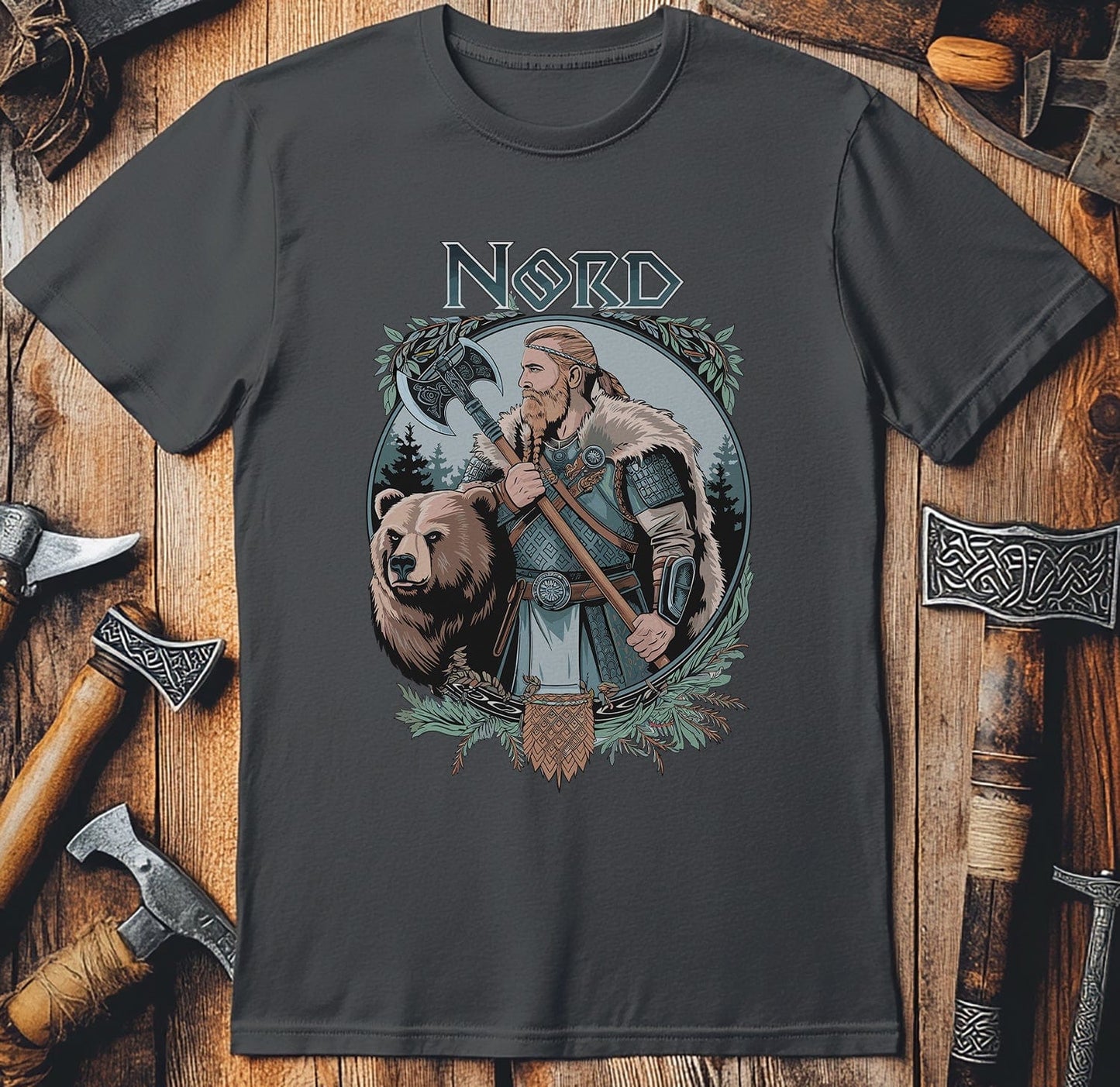 Vikings Nordic39 T-Shirt Norse warrior with bear