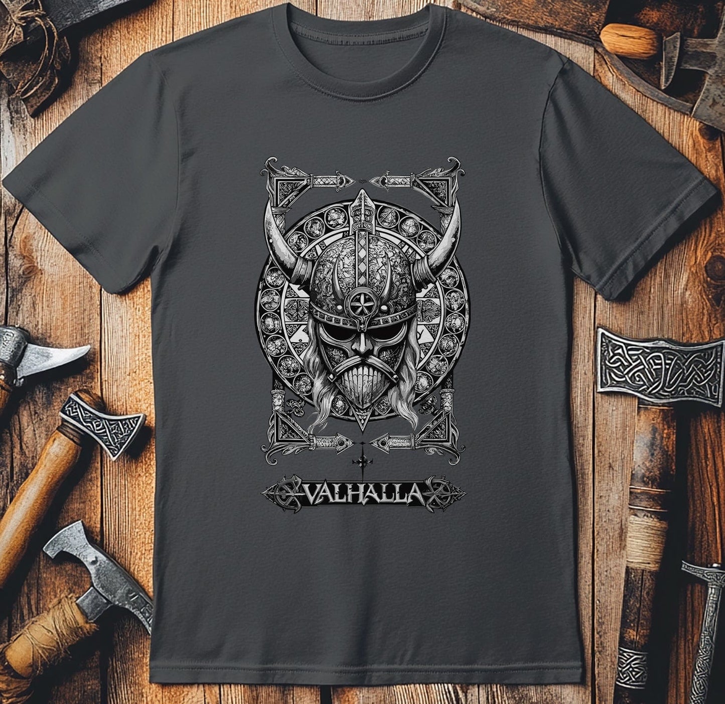 Vikings Nordic80 T-shirt Valhalla helmet design