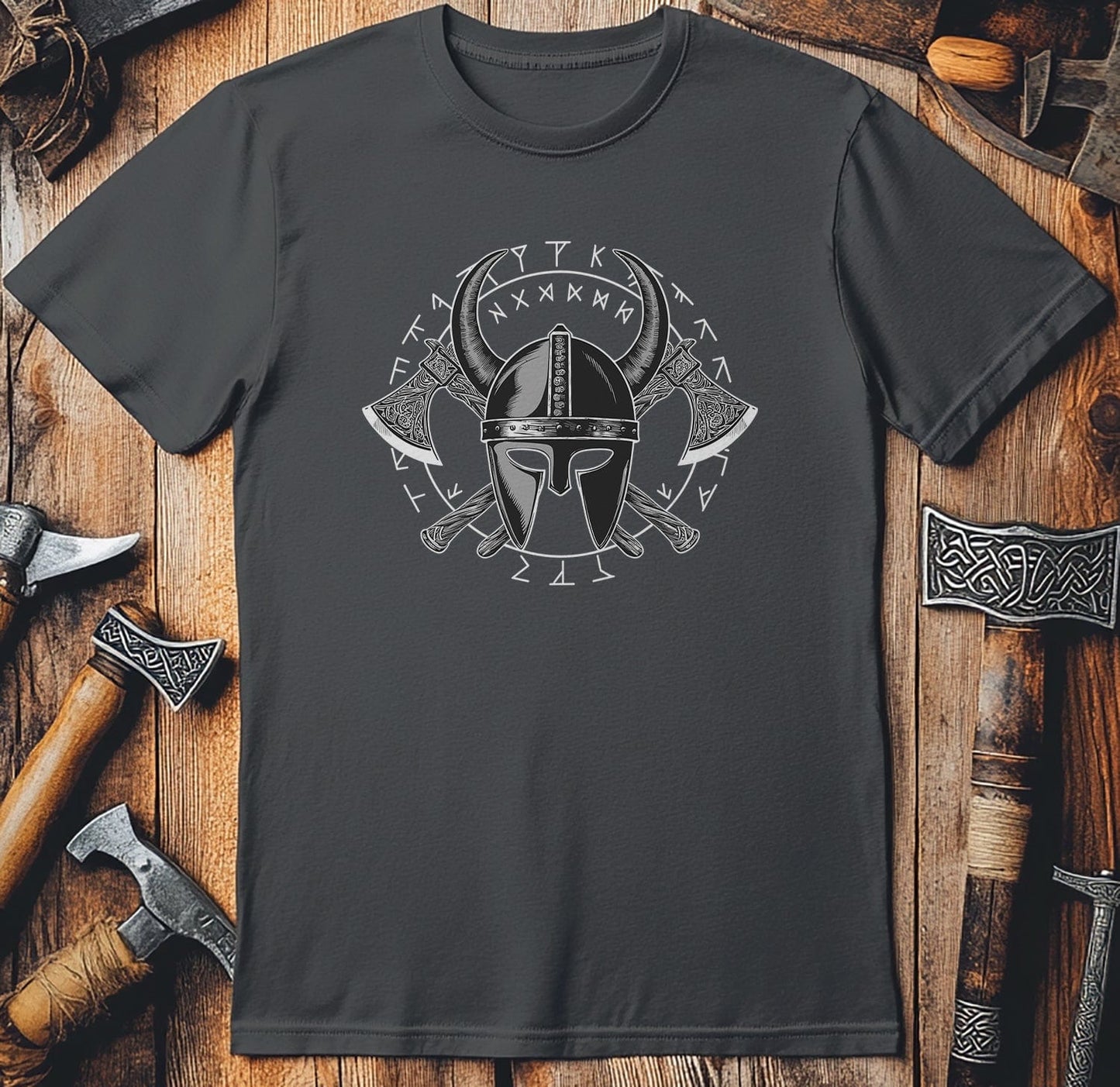 Vikings Nordic3 T-Shirt Helmet and axes