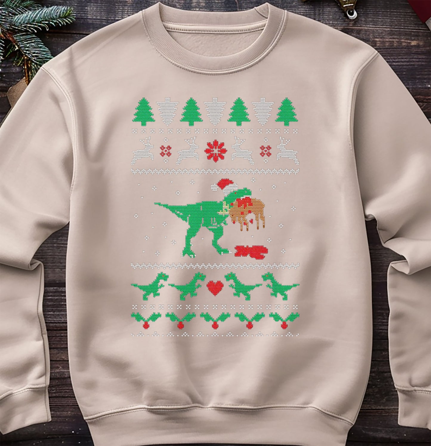 T-Rex-Reindeer-Eating Sweatshirt