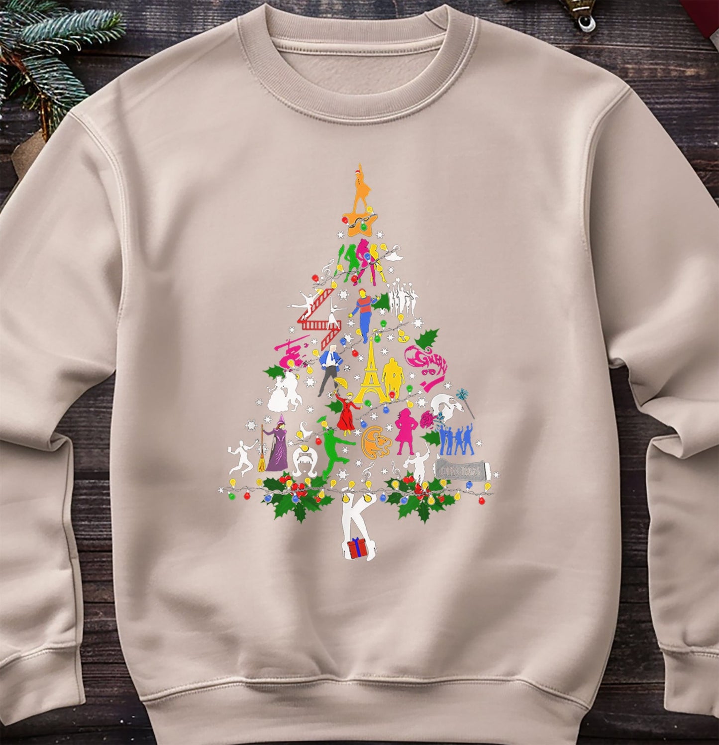 Broadway Musical Theatre Christmas Tree Sweatshirt