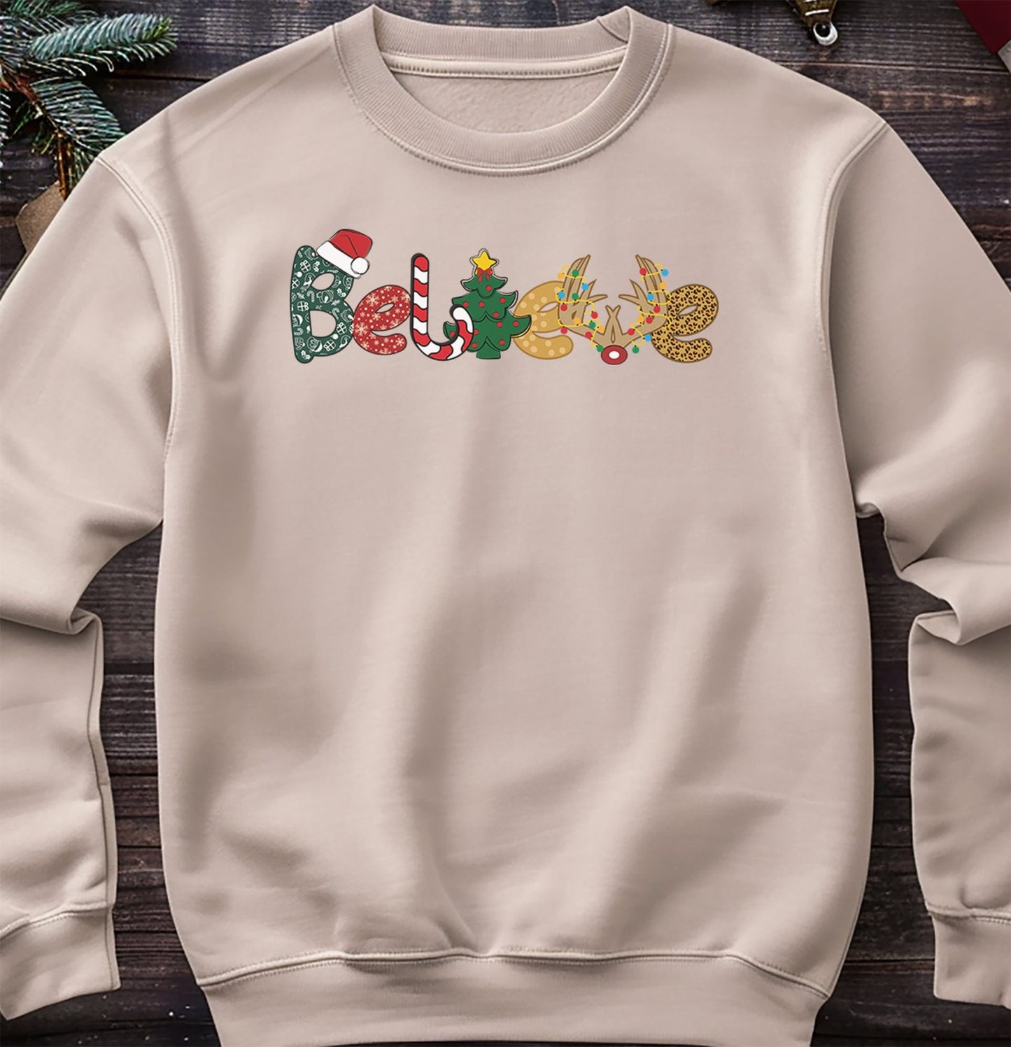 Christmas Believe Retro Sweatshirt