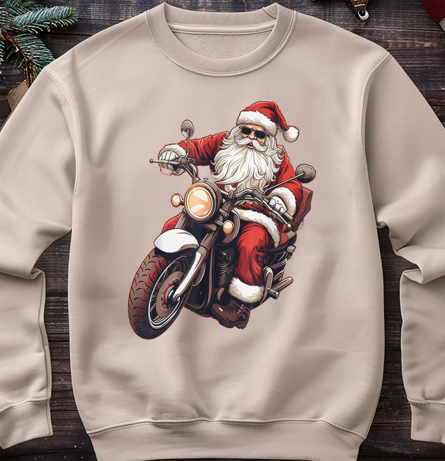 Santa's Sleigh Upgrade: Motorcycle Biker Sweatshirt