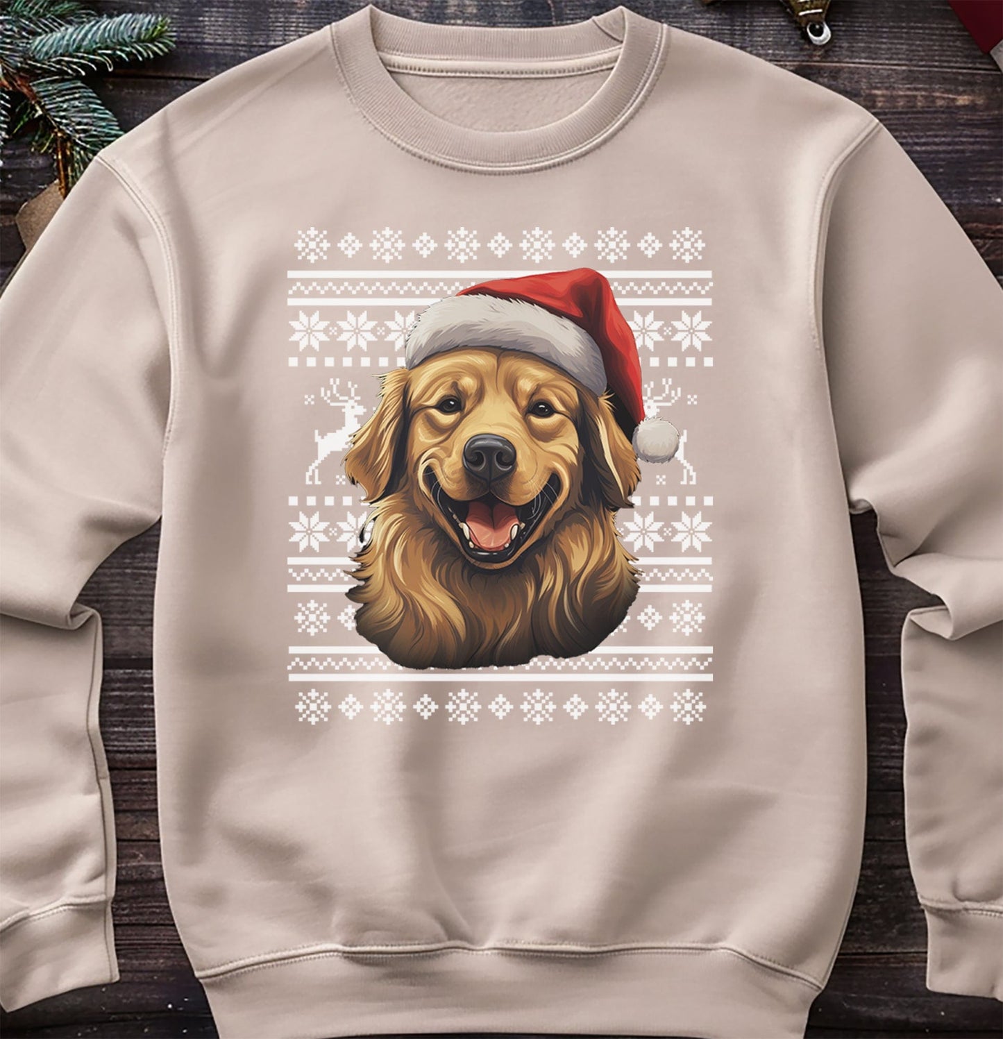 Golden Retriever Santa Hat Sweatshirt