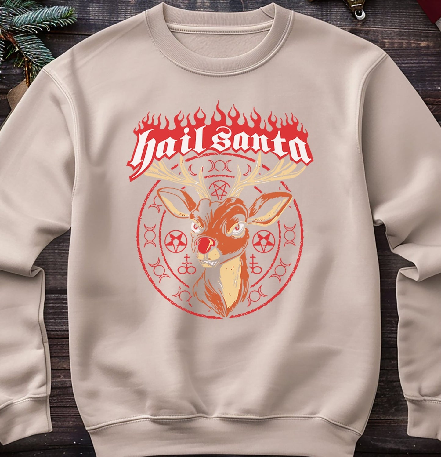 Hail Satan Reindeer sweatshirt