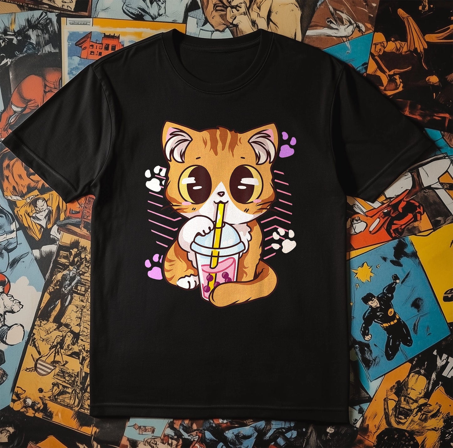 Cute Kawaii Cat Boba T-shirt