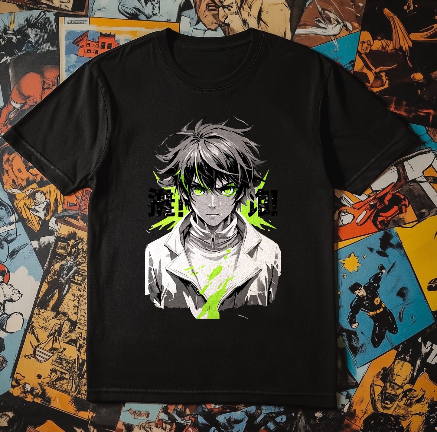 Green Eyes Anime Character T-shirt