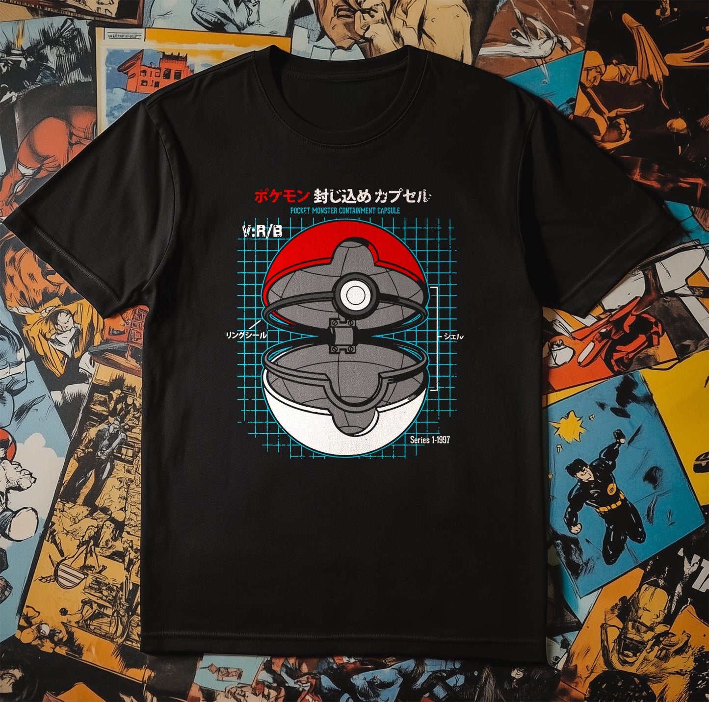 Pokeball Blueprint T-shirt  Capture