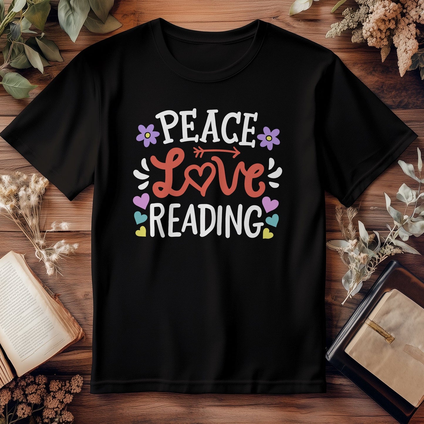 Peace, Love & Reading Kids Tee