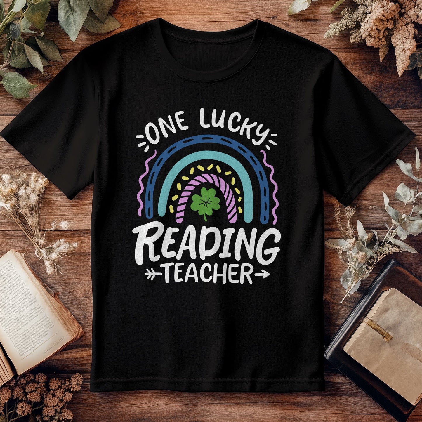 One Lucky Teacher Book T-Shirt