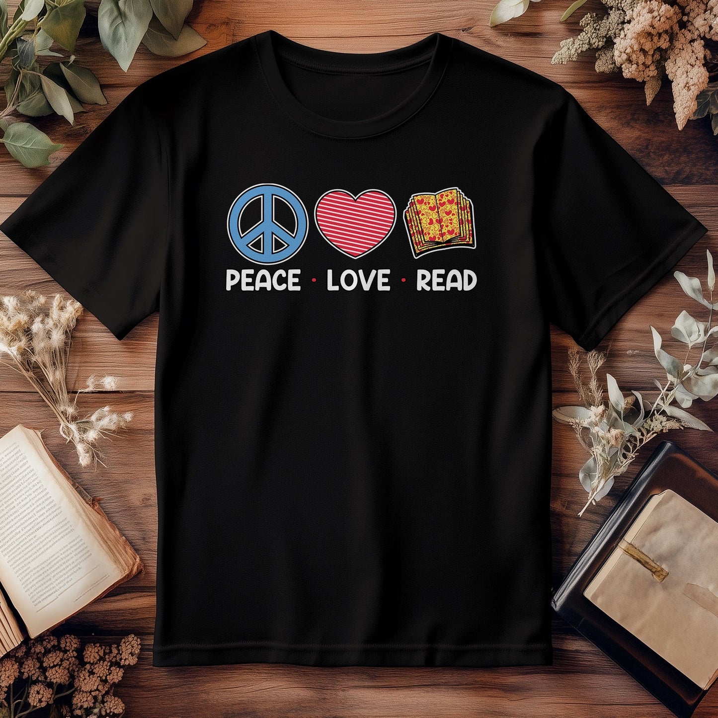 Peace Love Read T-shirt