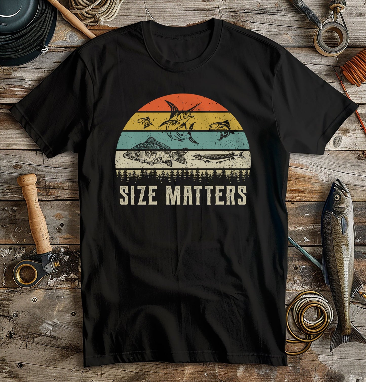 Size Matters Funny Fishing T-shirt