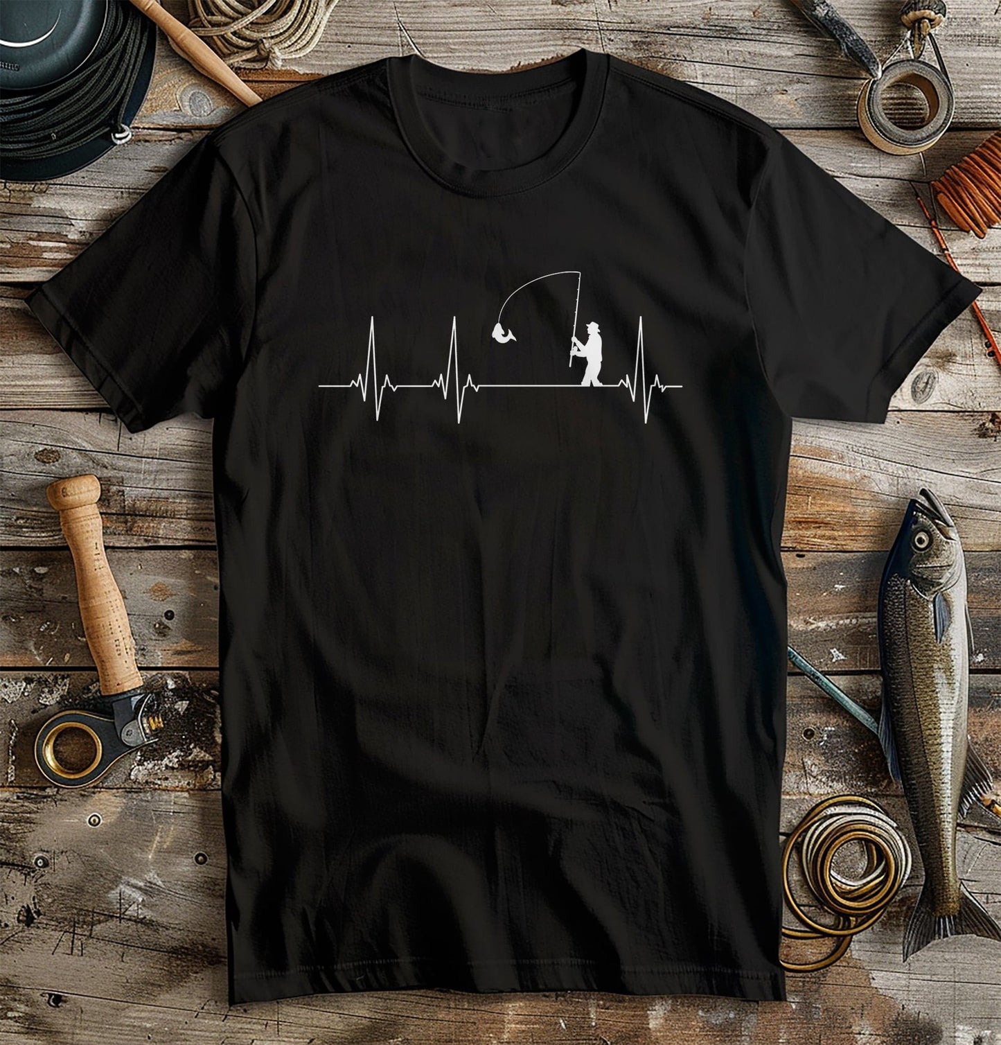 Fishing Heart Beat T-shirt