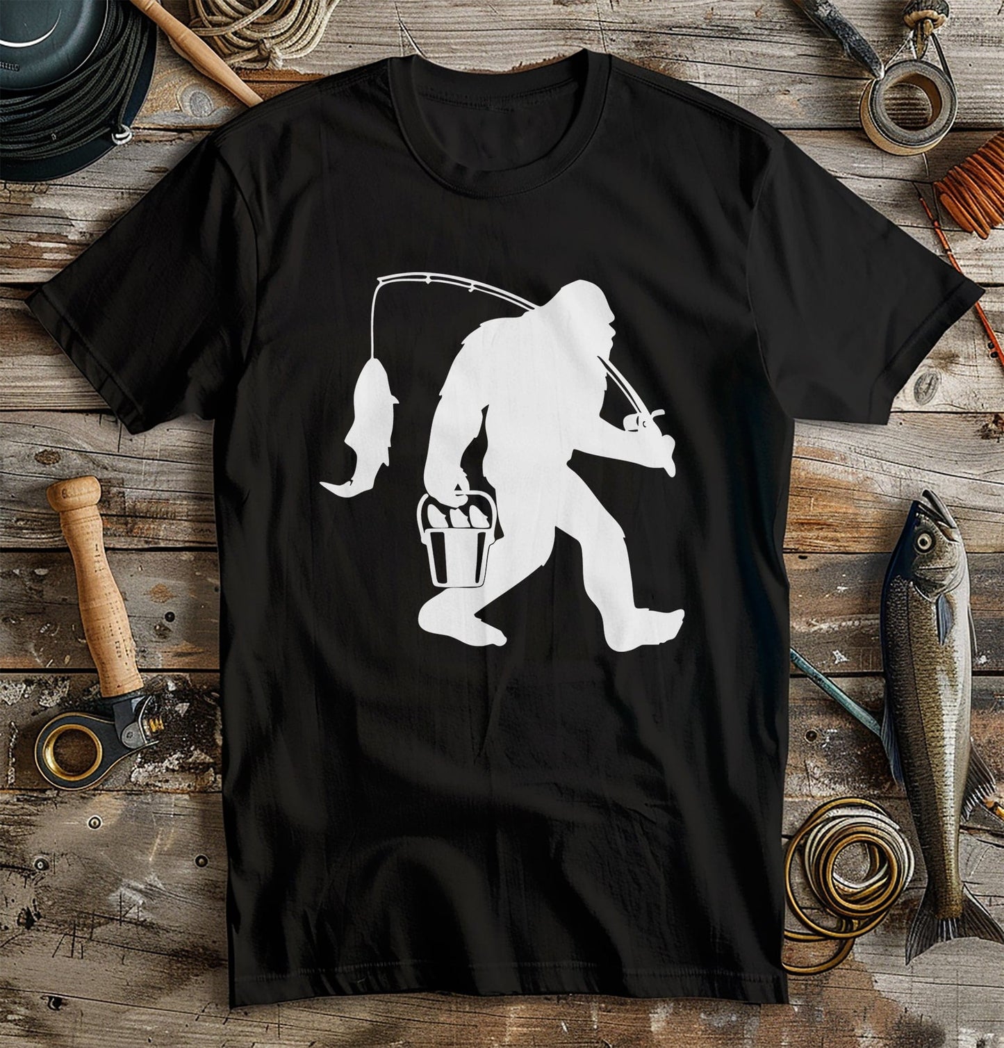 Bigfoot Fishing T-Shirt