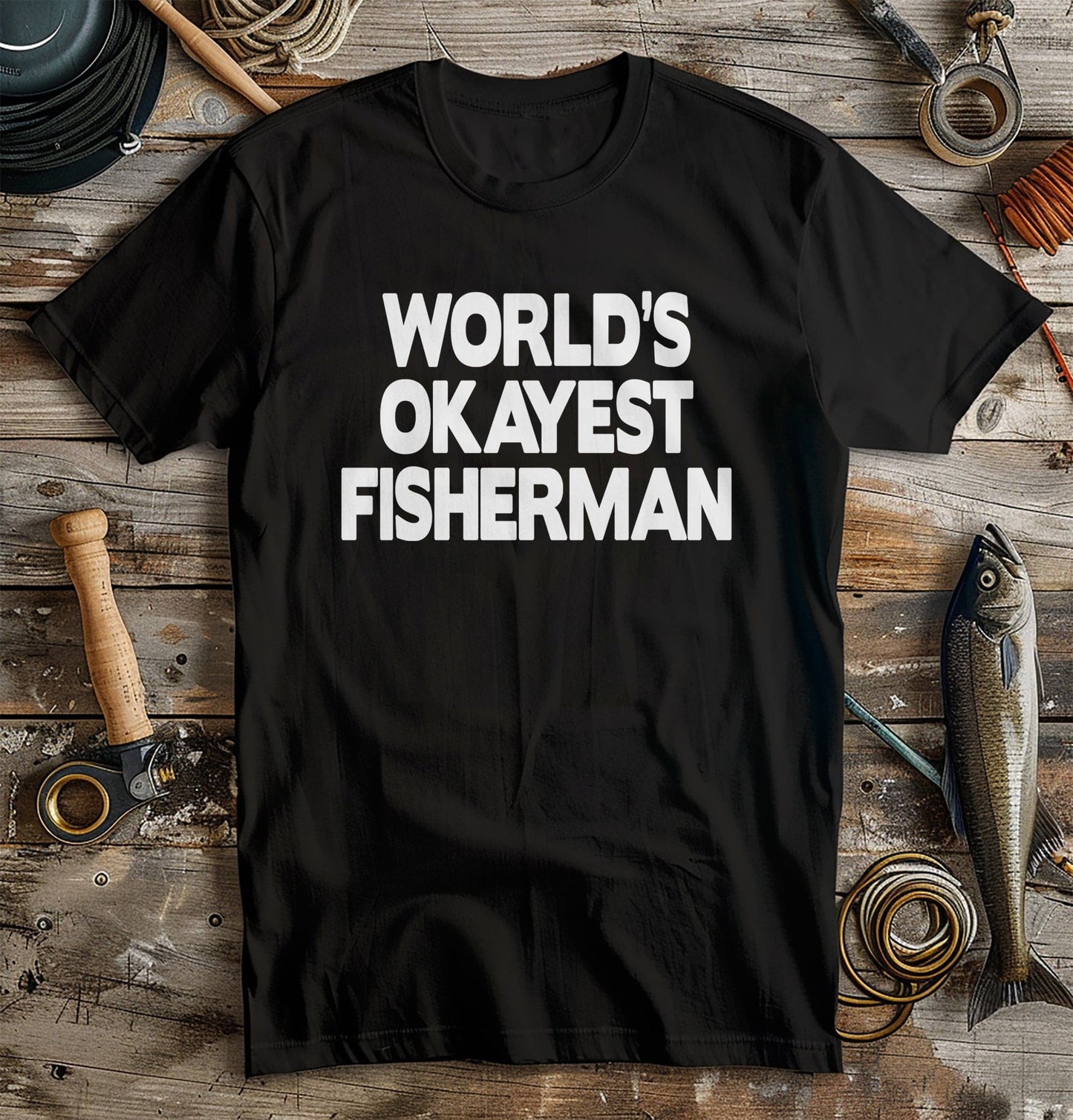 Worlds Okayest Fisherman T-Shirt