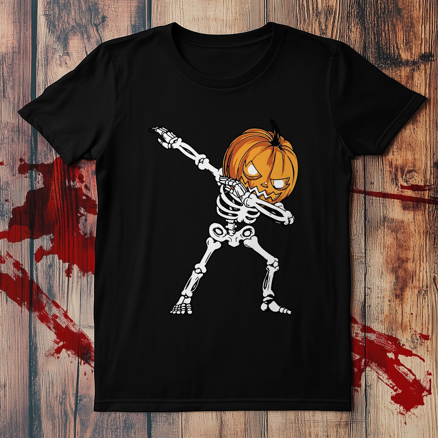 Pumpkin Dabbing Skeleton T-Shirt ‚Äì