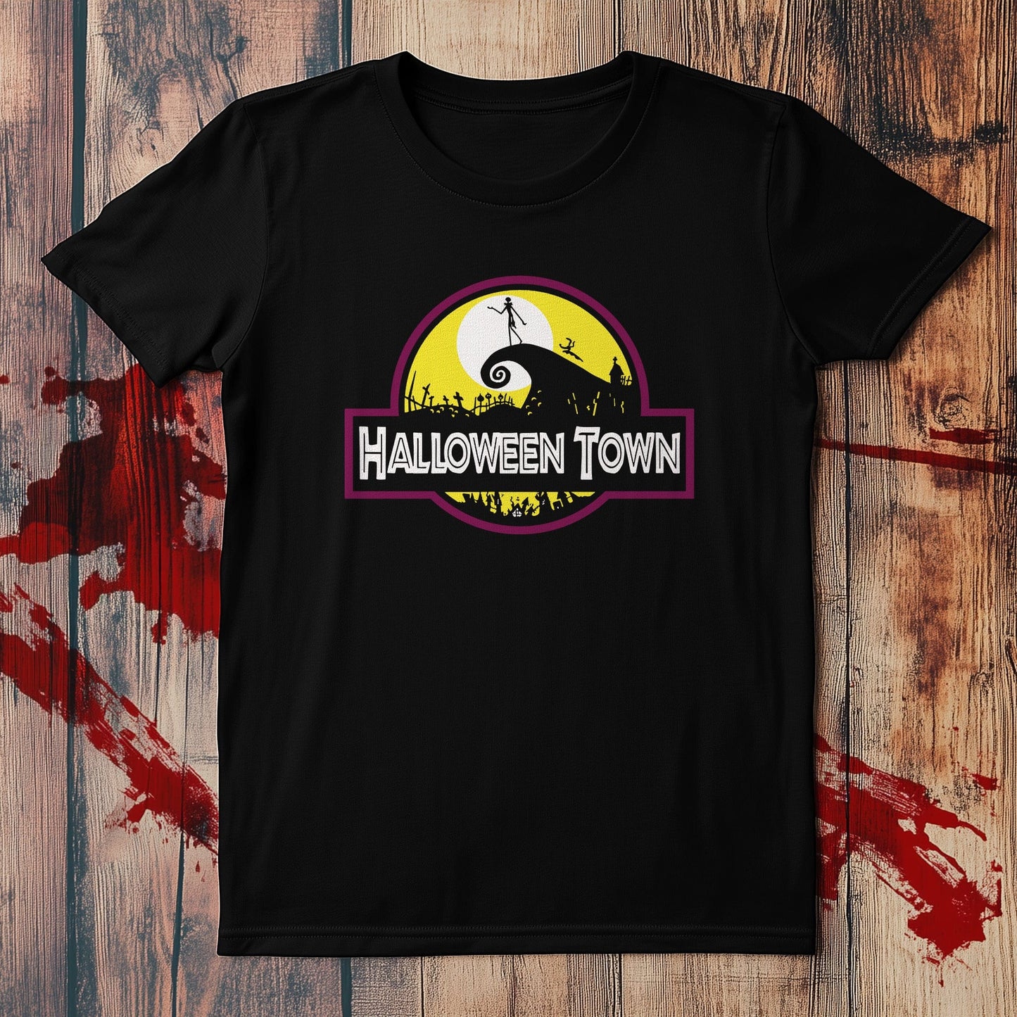 Spooky Jurassic Park Skull & Crossbones Tee
