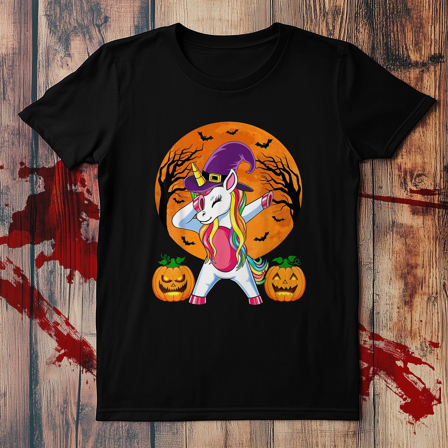 Witchy Unicorn Halloween T-Shirt -
