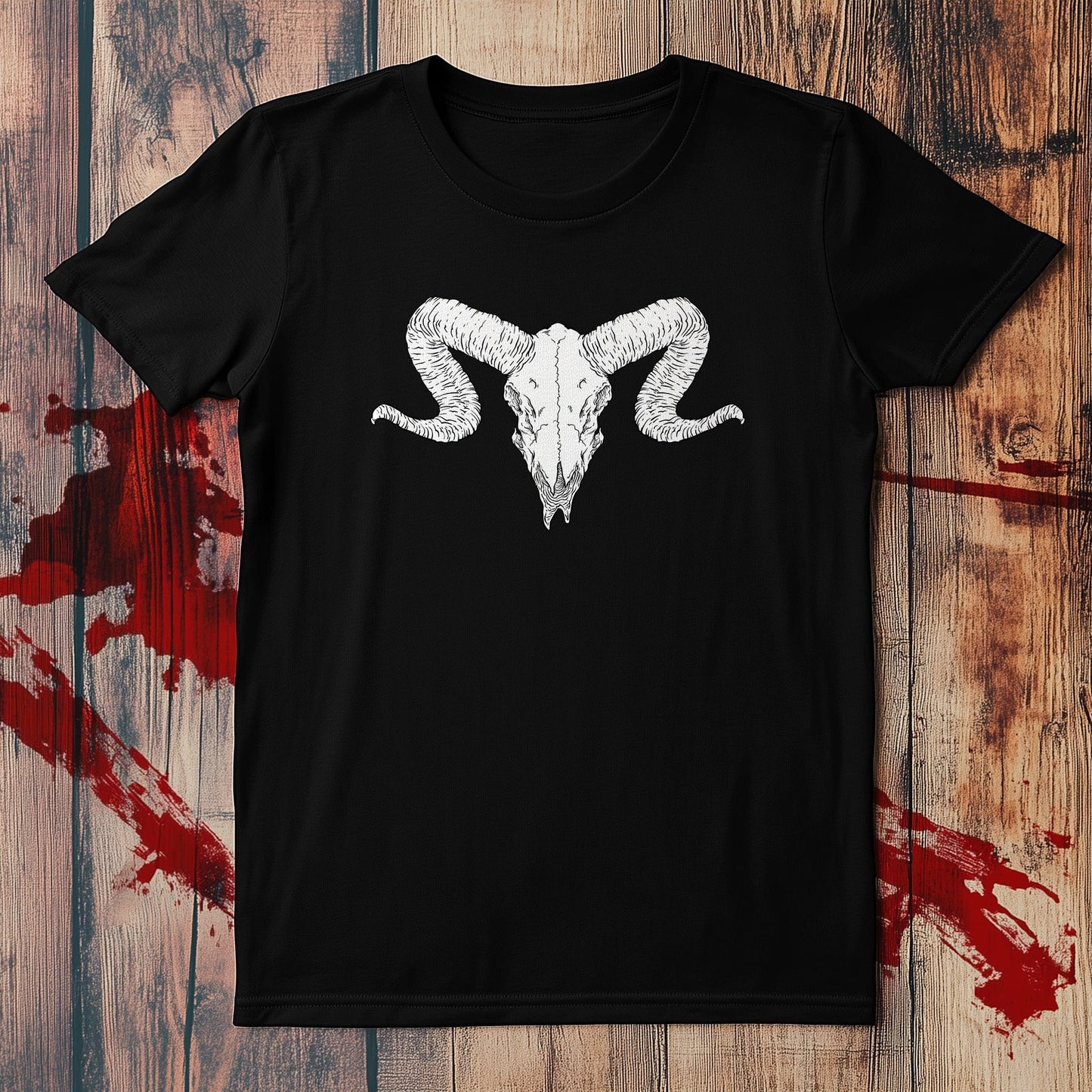 Hail Satan Ram Skull T-Shirt