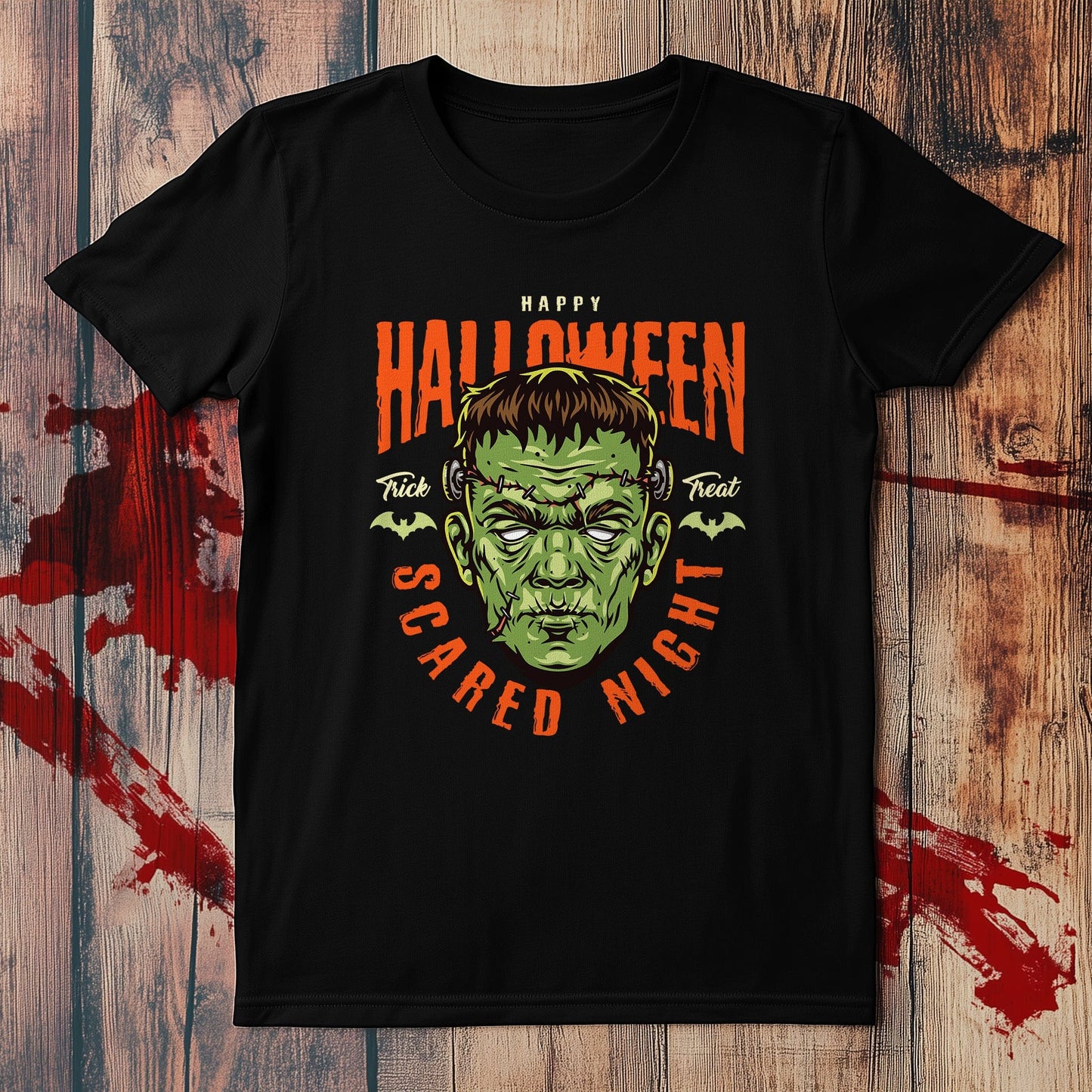 Frankenstein Scared Night T-Shirt -