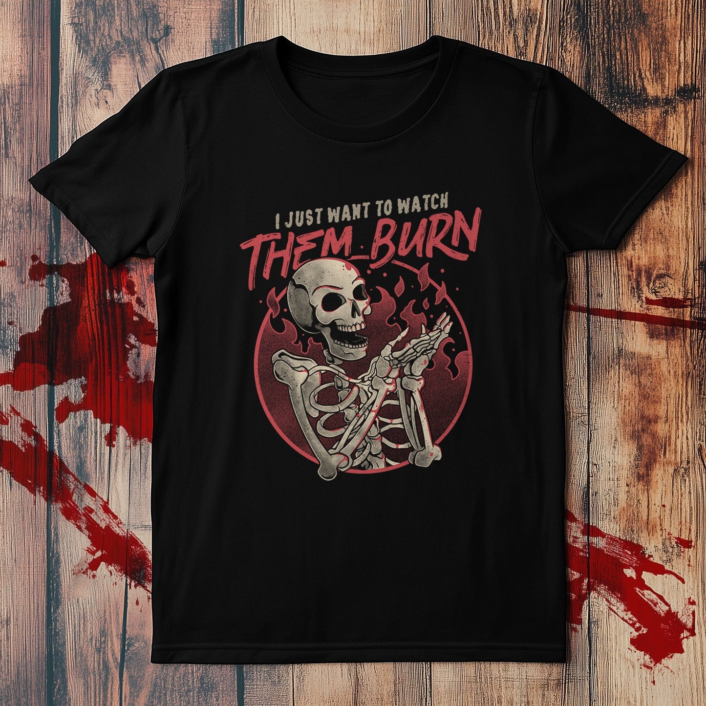 Cool Skull Watch Them Burn T-Shirt