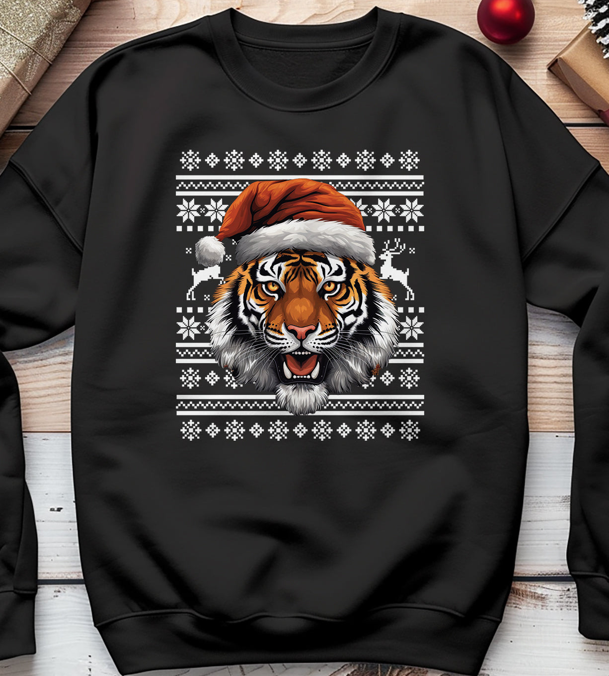 Tiger Santa Hat Sweatshirt