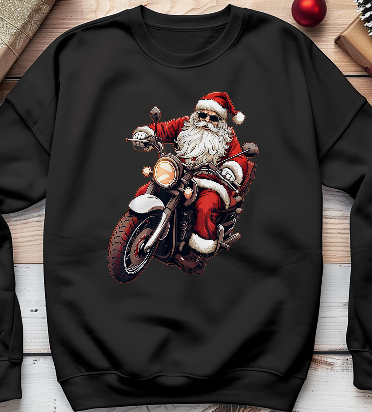 Santa's Sleigh Upgrade: Motorcycle Biker Sweatshirt