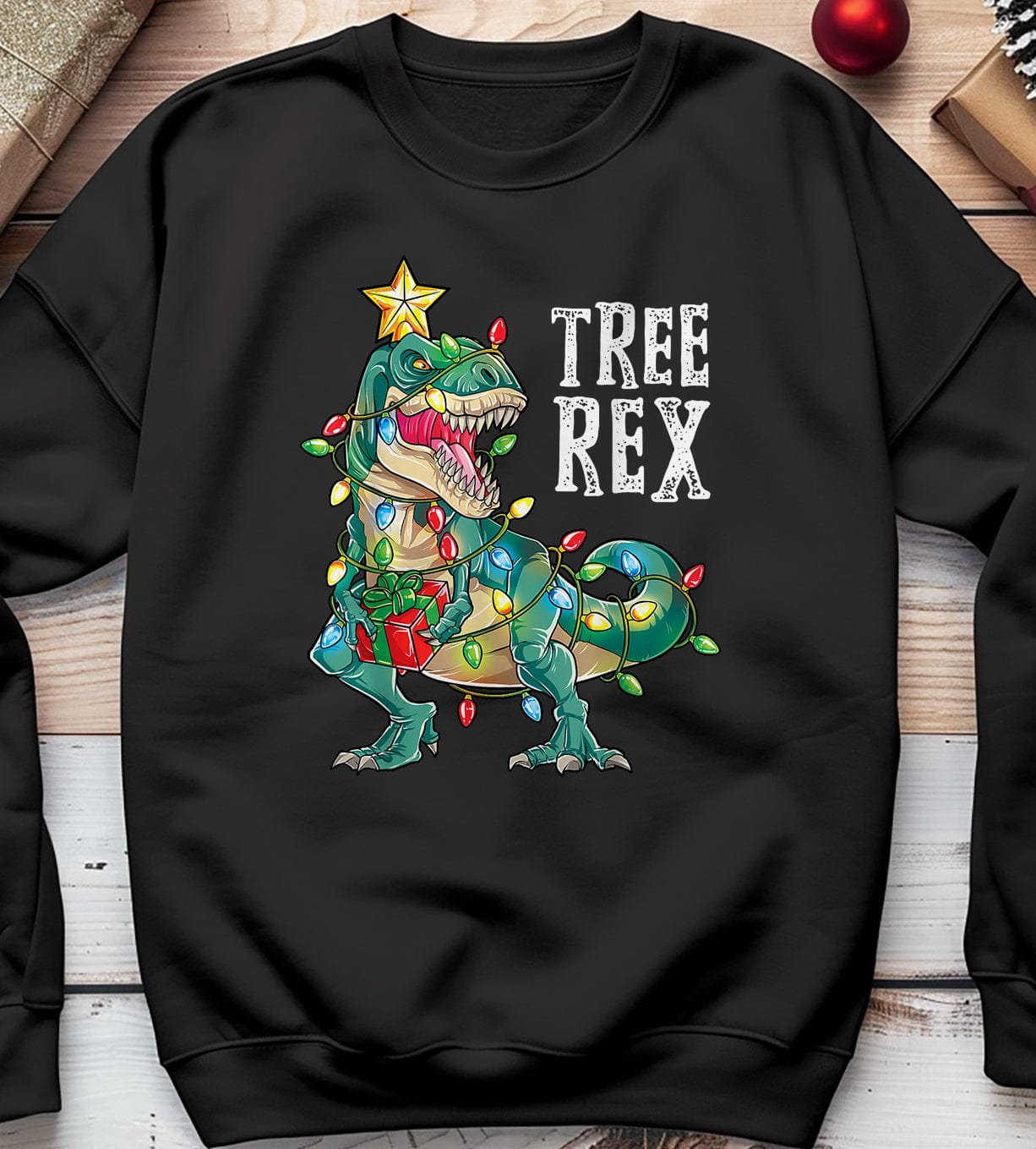 Dinosaur Christmas Tree Rex Sweatshirt